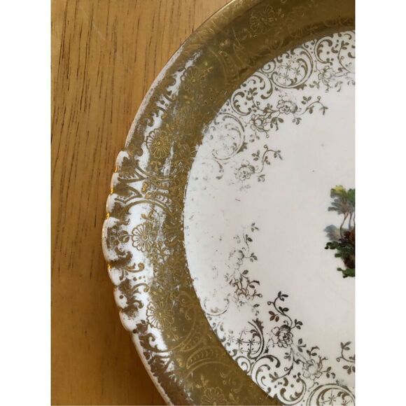 Vintage Paden City Pottery 22kt Gold Warranted Serving Set Of 4 Plate - Picture 16 of 16